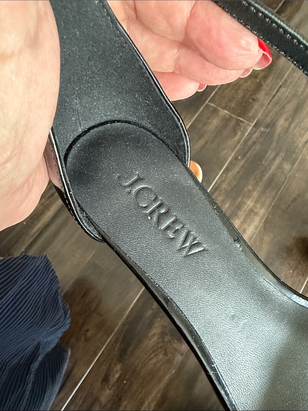 J. Crew Black Patent Ankle-Strap Heels - Picture 2 of 5